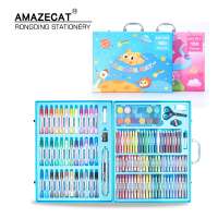 150pcs paper box stationery set for Kids pencil crayon watercolor painting brushes children professional art set for gift