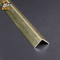 Decorative Laminate And Wooden Flooring Tile Trim Brushed Gold Aluminum L Shape Metal Edge Trim