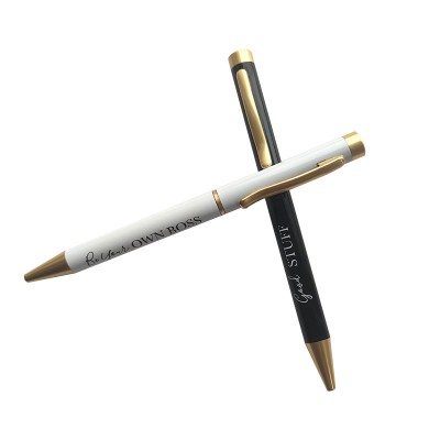 Custom Oem Supply Metal Black Gold Ballpoint Pen Luxury Signature Spinning Beaded Roller Ball Point Pens With Logo Printing