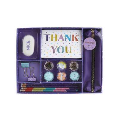 Promotional personalised stationary gift set office kids school stationery set and pencil bag