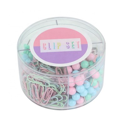 Clip Set Binder Clips Push Pins Ball Tack Paper Clips School Stationery Set Office Accessory Kit