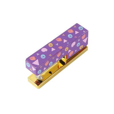 Custom printing office desktop metal rose gold stapler heavy duty stationery stapler in colored box