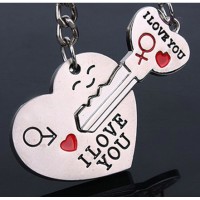 Wholesale Stock Small Order Creative Lovers Smile Lock Metal Key Chain